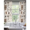 thumbnail image 2 of Coffee Cup Sheer Curtains 72 Inch Long 2 Panels, Coffee Beans Linen Background Light Filtering Rod Pocket Semi Sheer Curtains, Sheer Voile Drapes for Living Room Bedroom, 52"x72", 2 of 5