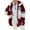 Claret, variant on Lovskoo Womens Full Zip Up Hoodie Fuzzy Fleece Jacket Long Sleeve Open Front Loose Outerwear Patchwork Blouse Coat Tops Pockets Blouse Claret