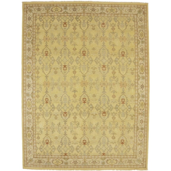 Muted Golden Beige Floral 9X12 Oriental Rug Oriental  Rug