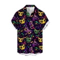 thumbnail image 6 of Mardi Gras Outfit for Men Button Down Short Sleeve Shirts Feathers Graphic Tee Funny Novelty Shirts Casual Collared Blouses, 6 of 6