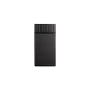 Colibri Julius Double Flame Butane Flint Cigar Lighter with Diamond-Pattern Case, Windproof & Refillable, Cigar Enthusiast's Choice with Blue Fuel Window and Adjustable Flame (Black, Black)