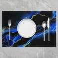 thumbnail image 2 of Black Gold Blue Place Mats Set of 4 for in Door Dinning, Watercolor Marble Table Place Mats for in Door Dining, Abstract Stone Pattern Table Mats for Dining Table, Stylish Kitchen Decoration, 2 of 4