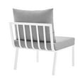 thumbnail image 3 of Modway Riverside Outdoor Patio Aluminum Armless Chair in White/Gray, 3 of 6