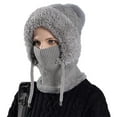 thumbnail image 1 of Rapeiae 3 In 1 Knitted Hat for Women with Scarf and Mask Fall Winter Warm Knitted Ski Scarf and Mask, 1 of 6