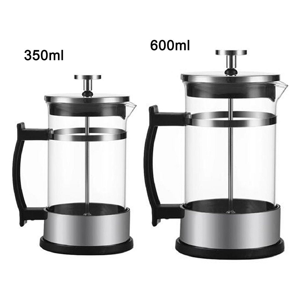 Homitt Cafetiere Coffee Maker 2 Cups/350ml, Small French Press Coffee Maker  - Heat Resistant Stainless Steel Filter Coffee Press (Glass Body & Glass