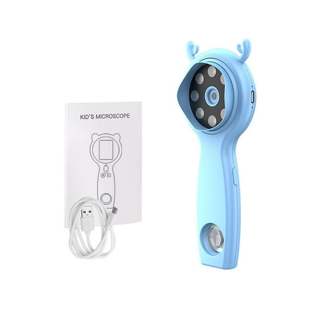 Childrens Microscope for Tutoring and Extended Learning Handheld Portable Toy with 500x Portable Screen Suitable for Extracurricular Activities