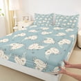 thumbnail image 3 of Manfei Cute Axolotl Twin Sheet Sets,Cartoon Ocean Animal Twin Fitted Sheet,Blue Beige Flat Sheet For Girl Boys,Super Cozy Room Decor,3pcs, 3 of 7