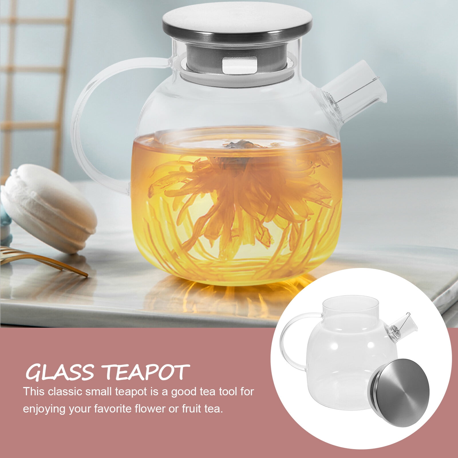 Crystal-Clear Teapot for Herbal, Loose-leaf, and Blooming Teas (Cups o –  CottageCurios