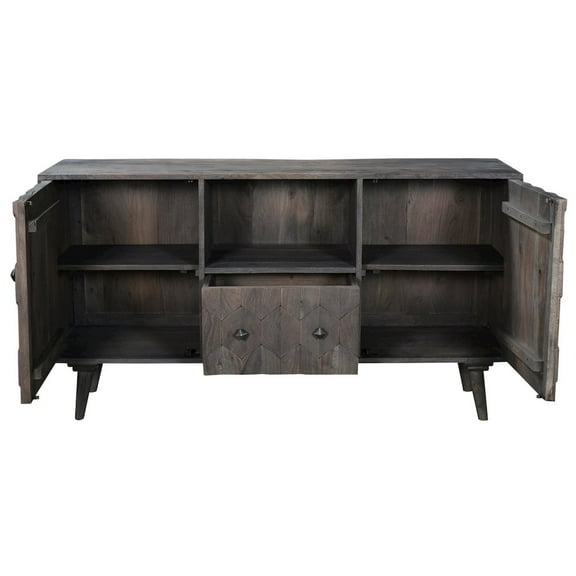 Onyx Solid Wood Media Cabinet in Gray