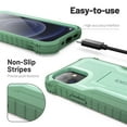 thumbnail image 3 of ExoGuard For iPhone 12 Mini Case, Phone Case with Screen Protector and Kickstand (Green), 3 of 7