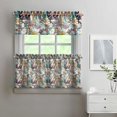 thumbnail image 2 of Kitchen Curtains 24 Inch Short - 3 Panel Set, Rod Pocket Window Curtain with Boho Cactus and Succulent Art, 100% Polyester for Farmhouse, Cafe, Kitchen, Bedroom, Easy Wash, 2 of 6