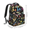 thumbnail image 2 of Haiem Bright Mushrooms Printed School Backpack,Casual Travel Lightweight Backpack,Durable Comfortable Multifunctional Backpack,Laptop Backpack, 2 of 5