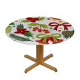thumbnail image 3 of BANET Fitted Round Tablecloth Christmas, berry Christmas Table cover,Elastic Edged Table Cloth Fits Round Tables 38"-42, 3 of 8