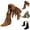 Black, variant on Tassel Ankle Cowboy Boots for Women Fringe Western Cowgirl Booties with Round Toe Chunky Heel