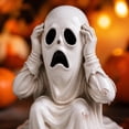 thumbnail image 5 of Halloween Ghost Figurine - Ghost Statue, Spooky Sculpture Decoration,Halloween Creative Ornaments with Funny Face Expression for Fall Home Fireplace Garden Indoor Kitchen Party Porch,3.14x3.14x3.93in, 5 of 8