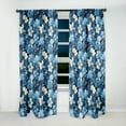 thumbnail image 6 of Designart "Serene Blue White Floral Bliss III" Floral Room Darkening Curtain Single Panel, 6 of 6