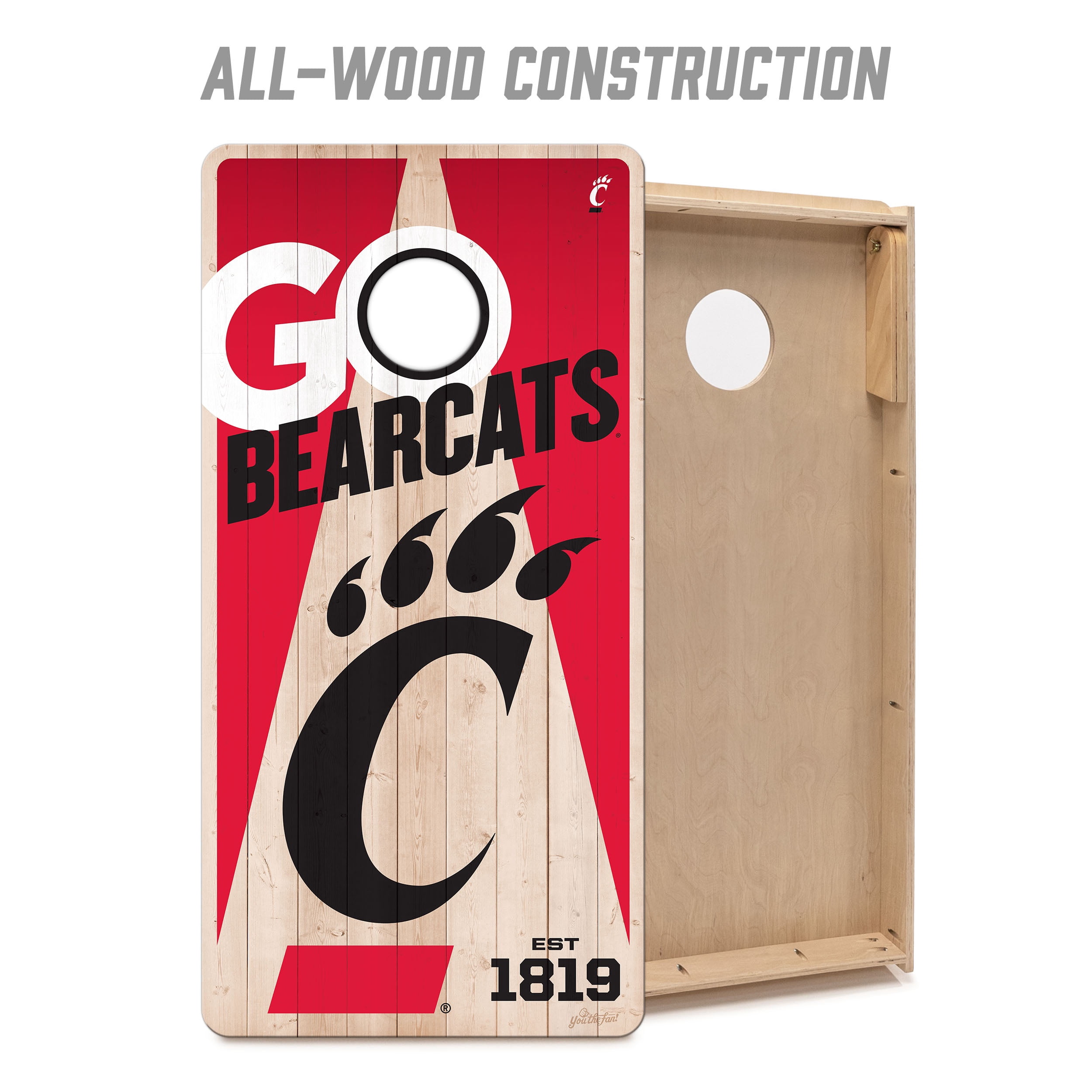 YouTheFan NCAA Cincinnati Bearcats 2' x 4' Cornhole Game No Bags