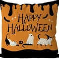 thumbnail image 2 of Halloween Pillow Covers 18x18 Inch, Decorative Throw Pillow Case with Black Cat Design, Farmhouse Couch Cushion Cover for Indoor Outdoor Home Sofa Decor, 2 of 4