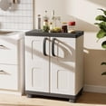 thumbnail image 4 of LEHOME Storage Cabinet with 2 Doors and Adjustable Shelves, Modern Plastic Base Garage Organizer, Floor Sideboard for Kitchen, Dining Room, Bathroom (Wide-29"x19"x37",White+Grey), 4 of 9