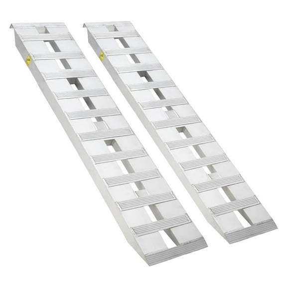 Ladcaser 84" L x 15" W Aluminum Ramps, 6000 lbs, Heavy-Duty Ramps with Hook End, Universal Loading Ramp for Motorcycle, Tractor, ATV/UTV, Trucks, Lawn Mower, Set of 2
