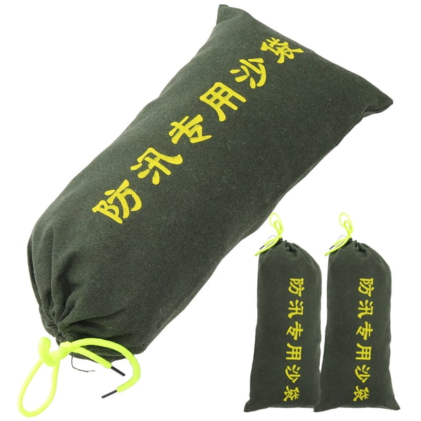 GOOHOCHY 3 bolsas de arena para el hogar con cordón para protección contra inundaciones, para exteriores.
