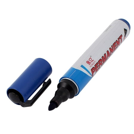 White Water Marks On Wood Unique Bargains Plastic Shell Blue Ink Whiteboard Wood Fabric Paper Writing Marker Marking Pen ()