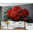 thumbnail image 3 of Red Rose Wall Mural - Romantic Flower Wallpaper For Living Room, Rose Mural 79"W x 55"H (Not Peel and Stick), 3 of 6
