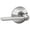 Polished Chrome, variant on Schlage F40 LAT 619 Latitude Privacy Lever, Satin Nickel