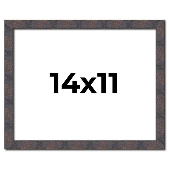 14x11 Frame Brown Rustic Lacquered Walnut Solid Wood Picture Frame Width | 0.875 Inch Moulding