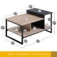 thumbnail image 6 of Homooi Modern Wood and Metal Coffee Table with Storage, Oak/Black, 6 of 6