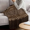 thumbnail image 3 of Leopard Zebra Print Blanket Soft Cozy Warm Throw Blanket for Couch, Plush Fuzzy Flannel Fleece Blankets for Sofa, Vintage Animal Skin Striped Brown Bed Blankets Lightweight Gifts for Women, 30"x40", 3 of 9