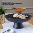 thumbnail image 7 of Folkulture Wood Fruit Bowl or Decorative Pedestal Bowl for Table Décor, Wooden Fruit Bowl for Kitchen Counter or Farmhouse Centerpiece, 12-inch Large Bowls for Breads, Mango Wood, Black, 7 of 7