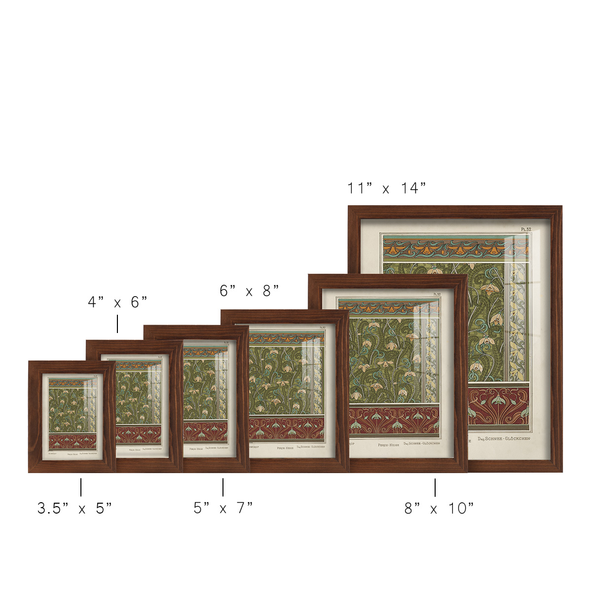 Nouveau Decorative VI - Framed Print w/glass - Chestnut