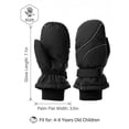 thumbnail image 3 of Deago Kids Winter Gloves - Snow & Ski Waterproof Thermal Insulated Gloves for Boys Girls Toddler Children for Cold Weather (Black), 3 of 8