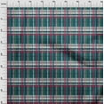 thumbnail image 3 of oneOone Cotton Jersey Dark Teal Green Fabric Madras Check Craft Projects Decor Fabric Printed By The Yard 58 Inches Wide, 3 of 4