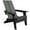 Black, variant on Plastic Adirondack Chair Folding Lawn Chaise Chair with Cup Holder,for Outdoor Balcony Garden