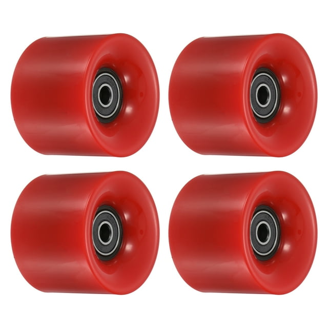 Unique Bargains Roues de Longboard 60mm avec Roulements ABEC-9 Roues de Rue pour Skateboards Cruiser 80A, Noir, Rouge Lot de 4