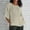 Beige, variant on Generic Women 3/4 Sleeve Plus Size Tops Gauze Split Side Casual Dressy Blouses Crew Neck Loose Tunic Tops