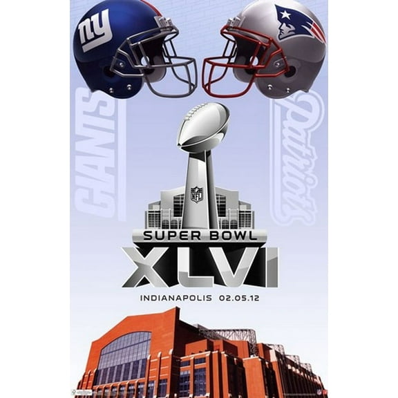 2012 New York Giants vs. New England Patriots Indianapolis Super Bowl - Event Poster Print (24 x 36)