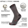 thumbnail image 4 of Busy Socks Ladies Youth Crew Comfortable Warm Woollen Boot Merino Wool Hiking Socks for Men Women Men, Large, 3 Pairs Brown, 4 of 7