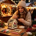 thumbnail image 7 of Christmas House Shaped DIY Diamond Art Hanging Ornament, VVQ Handmade Xmas Candy House Kit with Wooden Base Rhinestones for Decor, 7 of 7