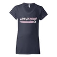 thumbnail image 2 of Wild Bobby Life Is Miami Soccer GOAT Sports Women Standard V-Neck Tee, Navy, X-Large, 2 of 5