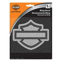 Harley-Davidson Bling Silhouette Bar & Shield Logo Decal - Silver - 6 x 8 in., Harley Davidson