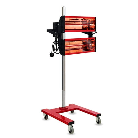

Solary Infrared Paint Curing Lamp 2100W 110V Movable Short Wave Infrared Paint Dryer with Timer for Car Paint Spray Booth Red