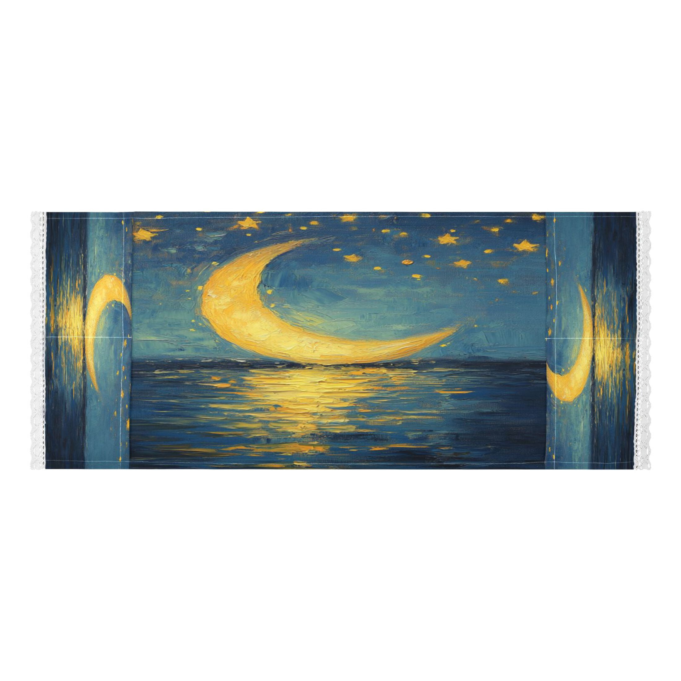 WOBOGO Moon Stars Oil Painting Pattern Washing Machine Cloth Dryer Refrigerator Top Cover Protective Non-Slip Mat For Kitchen Laundry