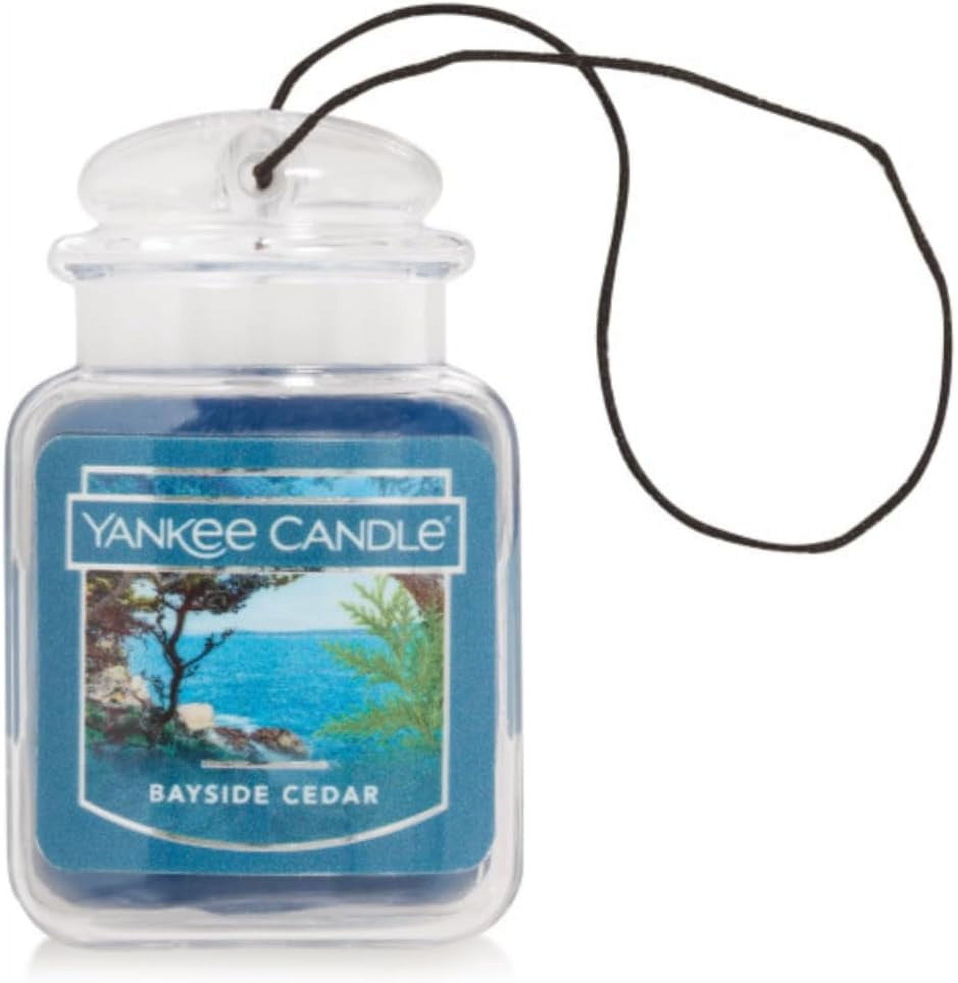 Yankee Candle Car Jar Ultimate Hanging Car Air Fresheners, Bayside Cedar, 0.96 oz (Pack of 4)