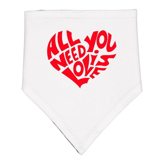 Inktastic All You Need is Love Red Heart Shape Baby Bandana Bib