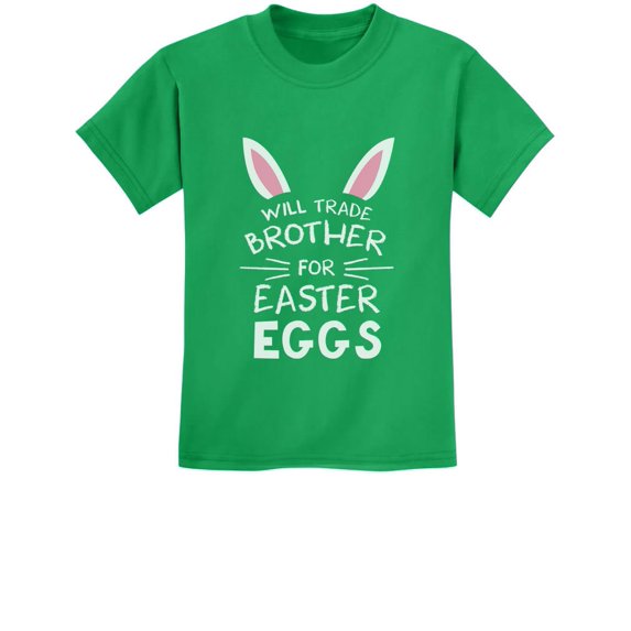 Tstars Boys Unisex Easter Holiday Shirts Trade Brother for Eggs Siblings Kids Happy Easter Party Shirts Humor Funny Easter Gifts for Boy Youth Kids Easter T-Shirt
