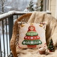 thumbnail image 6 of Cinvoph 18"x18" Embroidered Christmas Throw Pillow Covers Linen Festive Xmas New Year Decorative Pillow Cases for Couch Sofa Bed Chair Living Room Party, Winter Home Decoration, 6 of 6