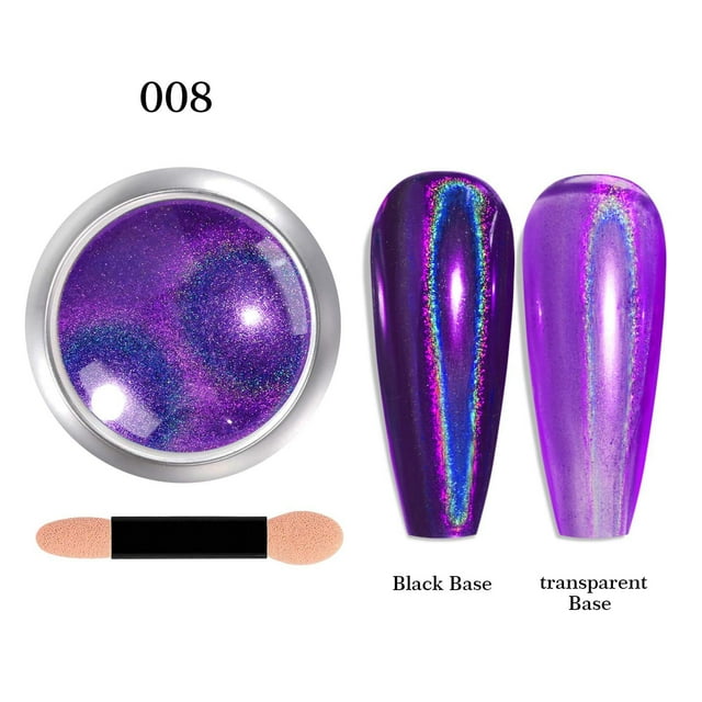 Esmalte de uñas en lata, efecto espejo de alta densidad con bordes en forma de gancho y acabado súper brillante (0,3 g).